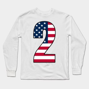 Number 2 Star Spangled Banner Long Sleeve T-Shirt